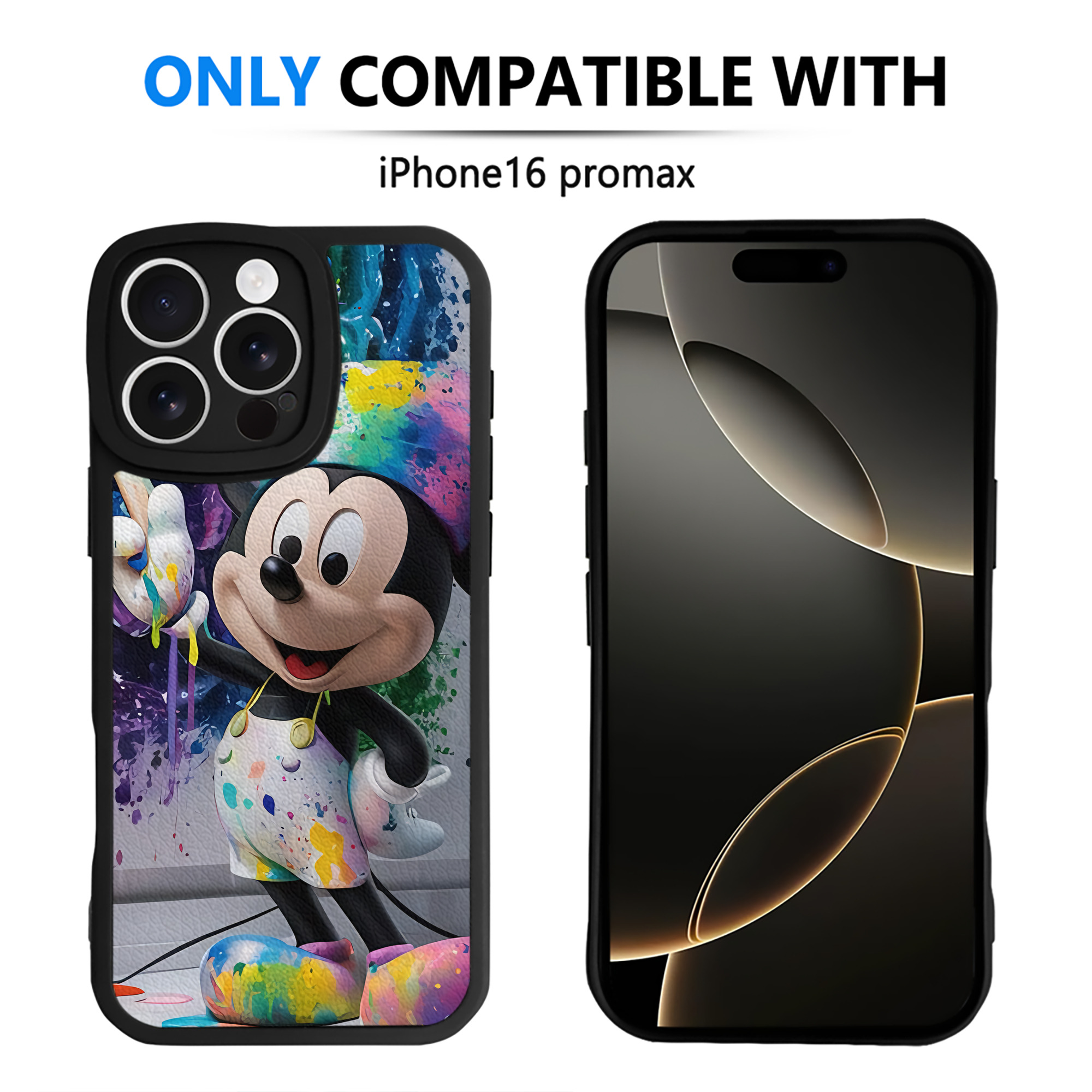 （画像用） ミッキーマウス Mickey Mouse 【iPhone 16シリーズ対応】シリコンスマホケース（レザー調） 材質：シリコン